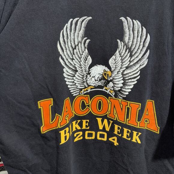 Vintage 2004 Laconia Bike Week Flaming Skull shirt Size Xxl - Picture 6 of 6